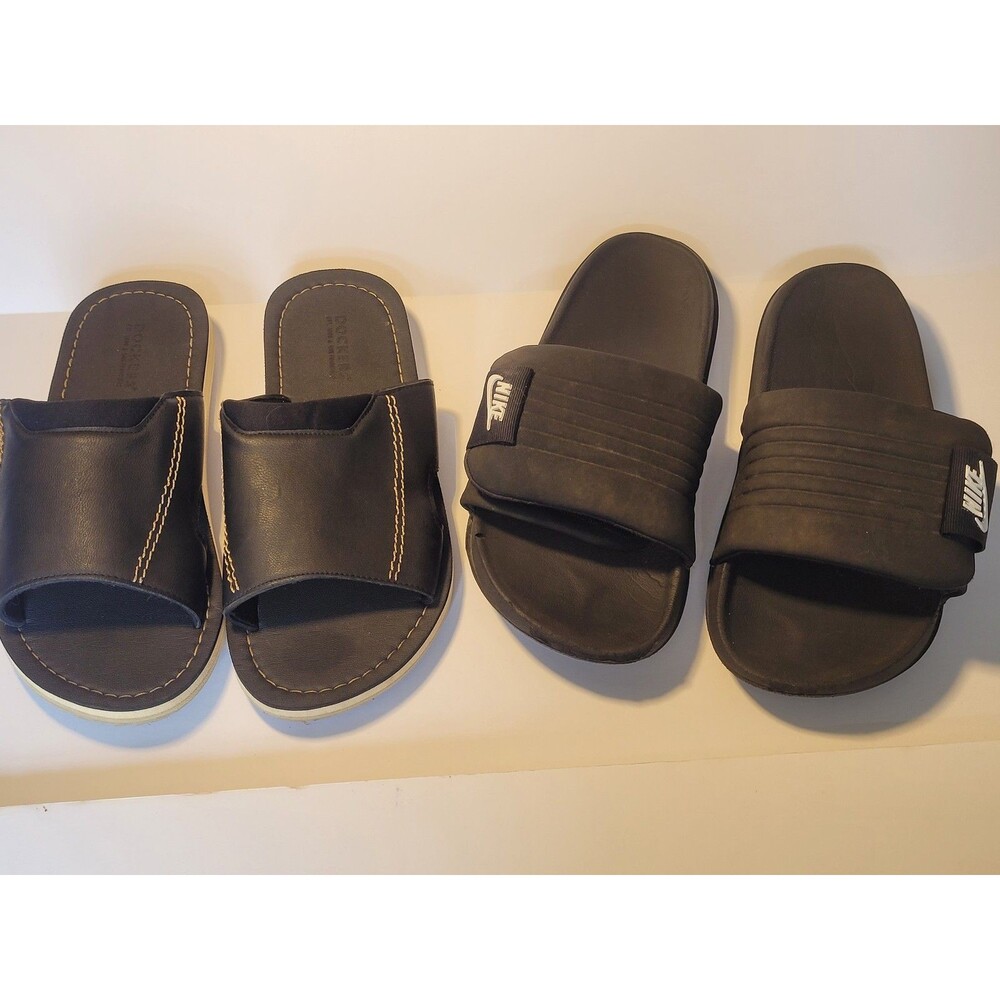 Nike & Dockers Mens Size 9 Slide Sandals Bundle 2 Pairs